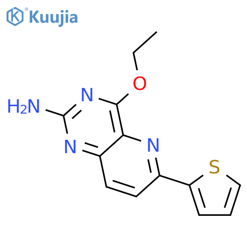 Pyrido[3,2-d]pyrimidin-2-amine, 4-ethoxy-6-(2-thienyl)- structure