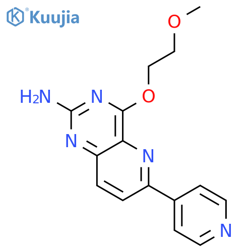 Pyrido[3,2-d]pyrimidin-2-amine, 4-(2-methoxyethoxy)-6-(4-pyridinyl)- structure