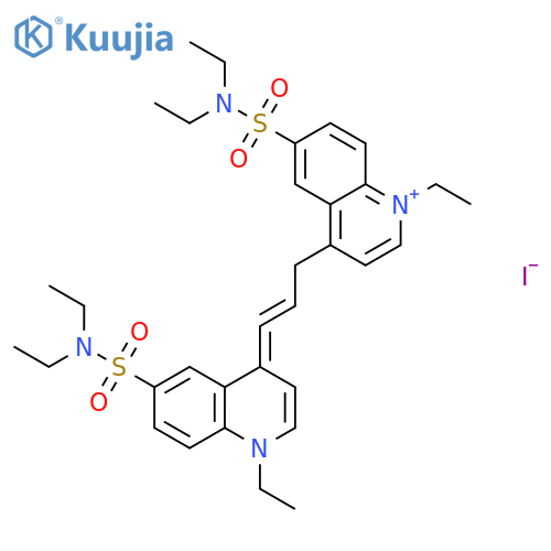 Quinolinium,6-[(diethylamino)sulfonyl]-4-[3-[6-[(diethylamino)sulfonyl]-1-ethyl-4(1H)-quinolinylidene]-1-propen-1-yl]-1-ethyl-,iodide (1:1) structure