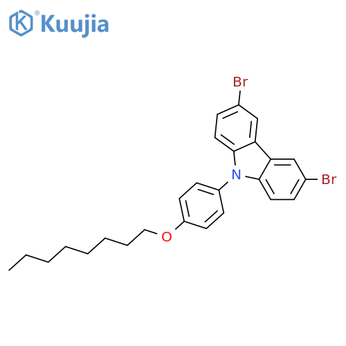 9H-Carbazole, 3,6-dibromo-9-[4-(octyloxy)phenyl]- structure