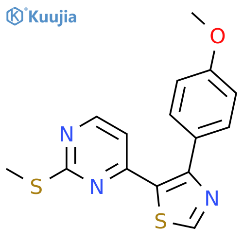 Pyrimidine, 4-[4-(4-methoxyphenyl)-5-thiazolyl]-2-(methylthio)- structure