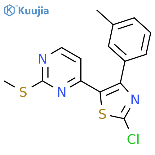 Pyrimidine, 4-[2-chloro-4-(3-methylphenyl)-5-thiazolyl]-2-(methylthio)- structure