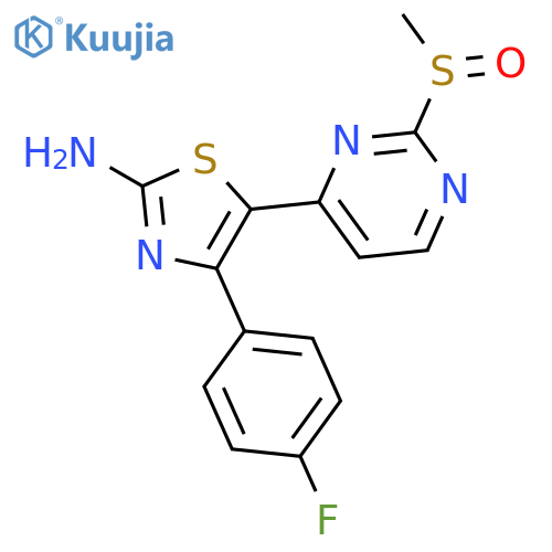 2-Thiazolamine, 4-(4-fluorophenyl)-5-[2-(methylsulfinyl)-4-pyrimidinyl]- structure