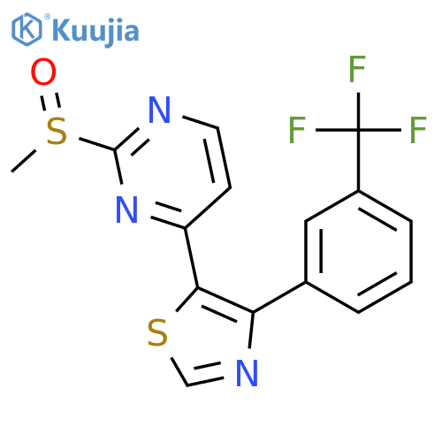 Pyrimidine, 2-(methylsulfinyl)-4-[4-[3-(trifluoromethyl)phenyl]-5-thiazolyl]- structure