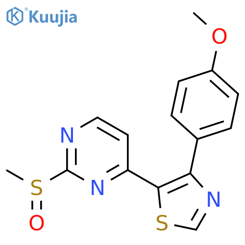 Pyrimidine, 4-[4-(4-methoxyphenyl)-5-thiazolyl]-2-(methylsulfinyl)- structure