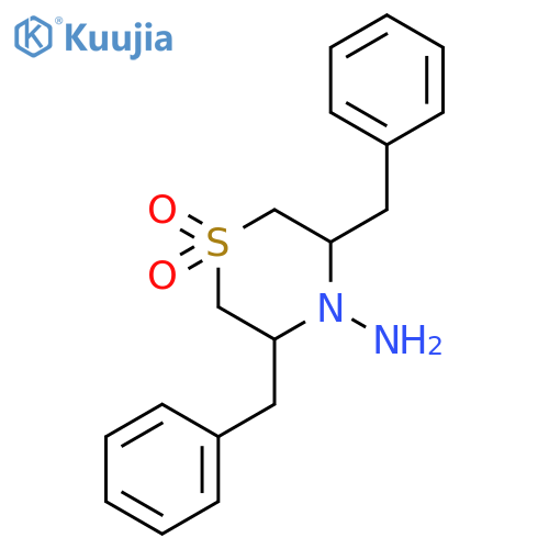 4-Thiomorpholinamine, 3,5-bis(phenylmethyl)-, 1,1-dioxide structure
