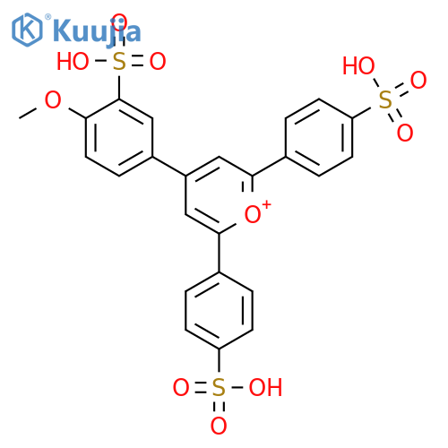 Pyrylium,4-(4-methoxy-3-sulfophenyl)-2,6-bis(4-sulfophenyl)- structure