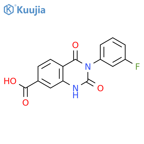 3-(3-fluorophenyl)-2,4-dioxo-1,2,3,4-tetrahydroquinazoline-7-carboxylic acid structure