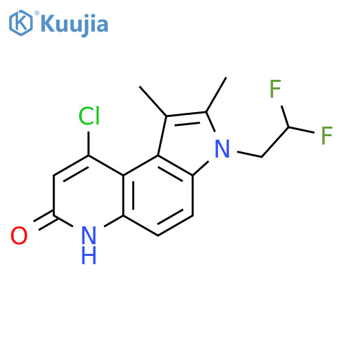 7H-Pyrrolo[3,2-f]quinolin-7-one,9-chloro-3-(2,2-difluoroethyl)-3,6-dihydro-1,2-dimethyl- structure