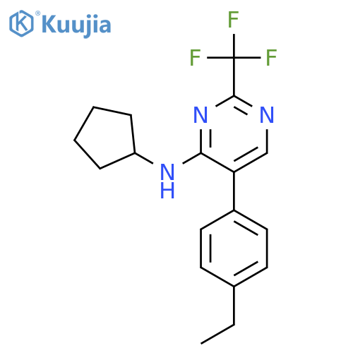 4-Pyrimidinamine, N-cyclopentyl-5-(4-ethylphenyl)-2-(trifluoromethyl)- structure