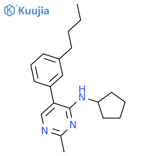 4-Pyrimidinamine, 5-(3-butylphenyl)-N-cyclopentyl-2-methyl- structure
