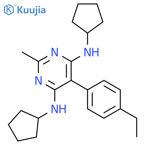 4,6-Pyrimidinediamine, N4,N6-dicyclopentyl-5-(4-ethylphenyl)-2-methyl- structure
