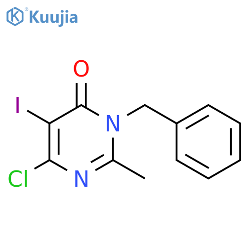 3-Benzyl-6-chloro-5-iodo-2-methylpyrimidin-4(3H)-one structure