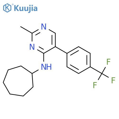 4-Pyrimidinamine, N-cycloheptyl-2-methyl-5-[4-(trifluoromethyl)phenyl]- structure