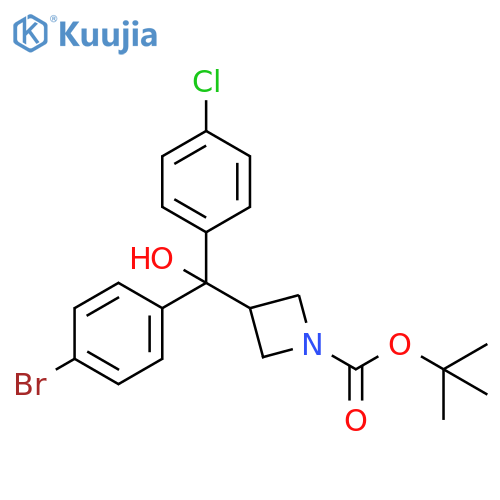 1-Azetidinecarboxylic acid, 3-[(4-bromophenyl)(4-chlorophenyl)hydroxymethyl]-, 1,1-dimethylethyl ester structure