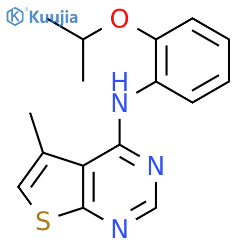 Thieno[2,3-d]pyrimidin-4-amine, 5-methyl-N-[2-(1-methylethoxy)phenyl]- structure