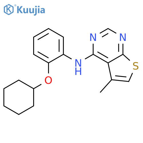 Thieno[2,3-d]pyrimidin-4-amine, N-[2-(cyclohexyloxy)phenyl]-5-methyl- structure
