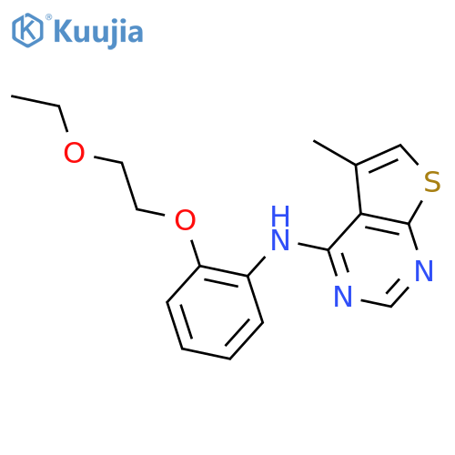 Thieno[2,3-d]pyrimidin-4-amine, N-[2-(2-ethoxyethoxy)phenyl]-5-methyl- structure