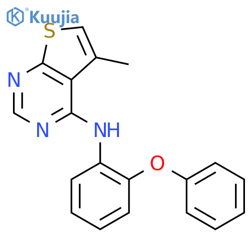 Thieno[2,3-d]pyrimidin-4-amine, 5-methyl-N-(2-phenoxyphenyl)- structure