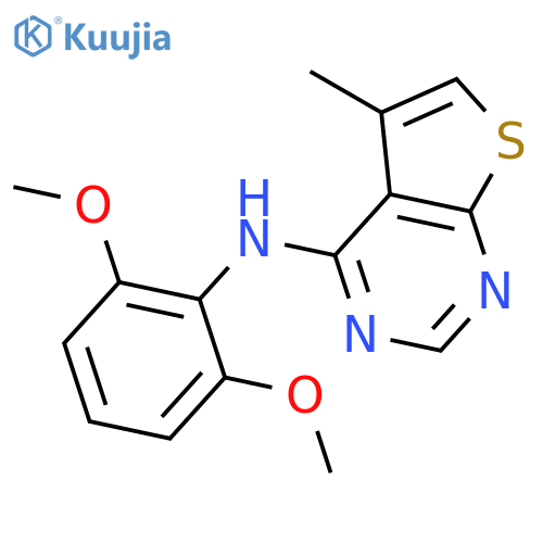 Thieno[2,3-d]pyrimidin-4-amine, N-(2,6-dimethoxyphenyl)-5-methyl- structure