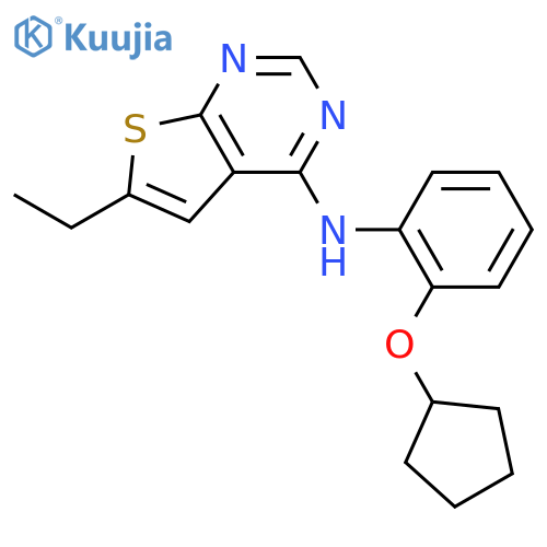 Thieno[2,3-d]pyrimidin-4-amine, N-[2-(cyclopentyloxy)phenyl]-6-ethyl- structure