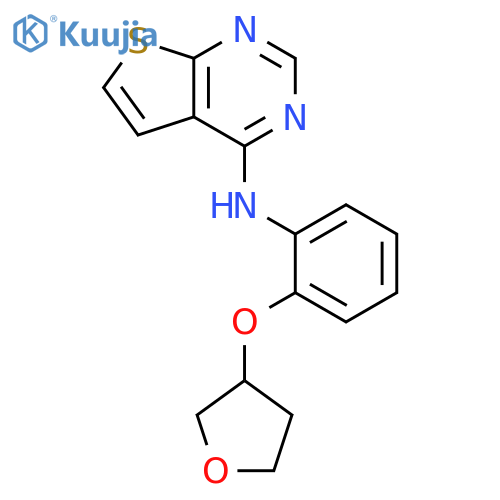 Thieno[2,3-d]pyrimidin-4-amine, N-[2-[(tetrahydro-3-furanyl)oxy]phenyl]- structure