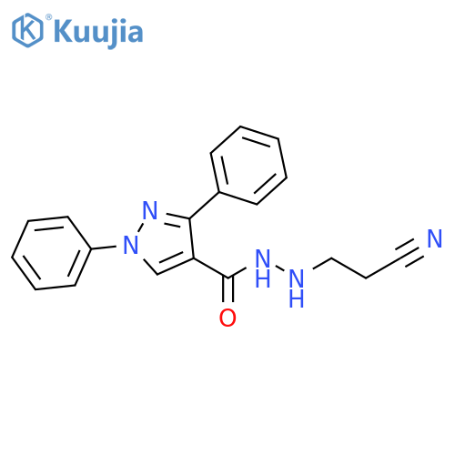 1H-Pyrazole-4-carboxylic acid, 1,3-diphenyl-, 2-(2-cyanoethyl)hydrazide structure