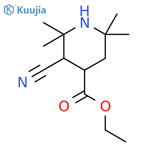 4-Piperidinecarboxylic acid, 3-cyano-2,2,6,6-tetramethyl-, ethyl ester structure