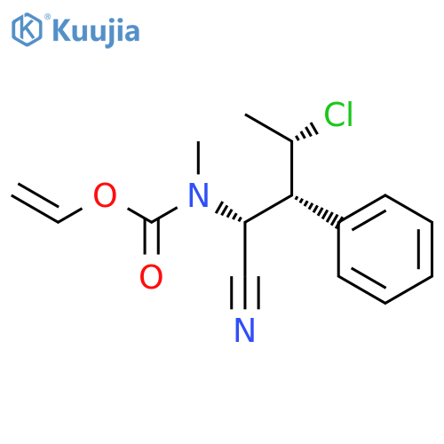Carbamic acid, N-[(1R,2R,3S)-3-chloro-1-cyano-2-phenylbutyl]-N-methyl-, ethenyl ester structure