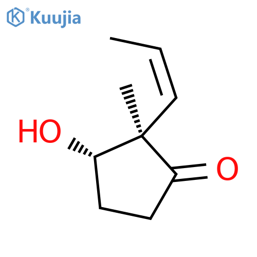Cyclopentanone, 3-hydroxy-2-methyl-2-(1Z)-1-propen-1-yl-, (2R,3S)-rel- structure