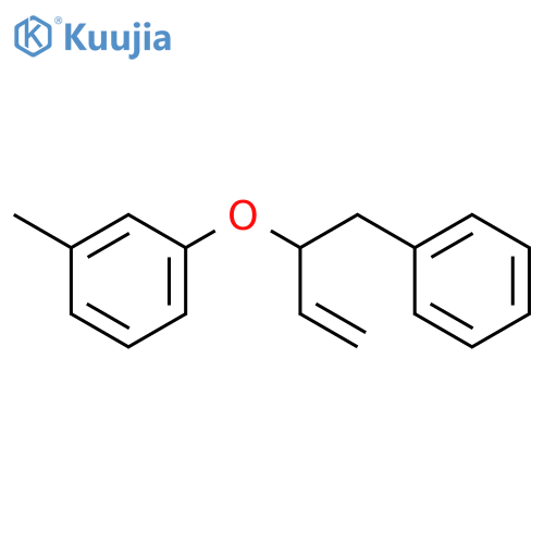 Benzene, 1-methyl-3-[[1-(phenylmethyl)-2-propen-1-yl]oxy]- structure