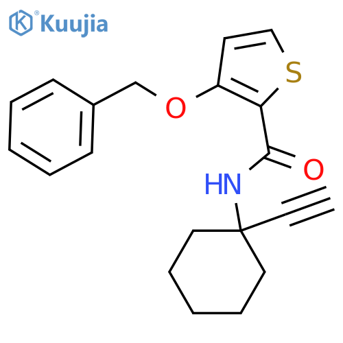 2-Thiophenecarboxamide, N-(1-ethynylcyclohexyl)-3-(phenylmethoxy)- structure