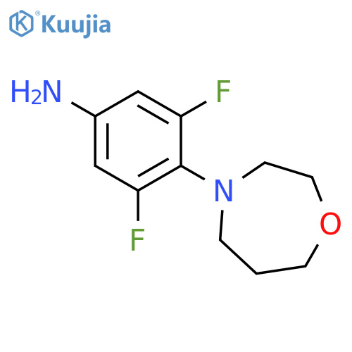 Benzenamine, 3,5-difluoro-4-(tetrahydro-1,4-oxazepin-4(5H)-yl)- structure