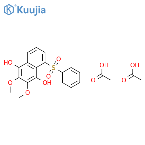 1,4-Naphthalenediol, 2,3-dimethoxy-5-(phenylsulfonyl)-, diacetate structure