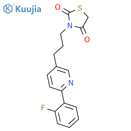 2,4-Thiazolidinedione, 3-[3-[6-(2-fluorophenyl)-3-pyridinyl]propyl]- structure
