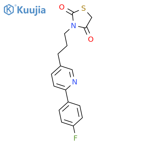 2,4-Thiazolidinedione, 3-[3-[6-(4-fluorophenyl)-3-pyridinyl]propyl]- structure