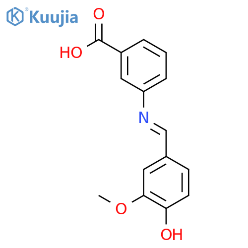 Benzoic acid, 3-[(E)-((4-hydroxy-3-methoxyphenyl)methylene)amino]- structure