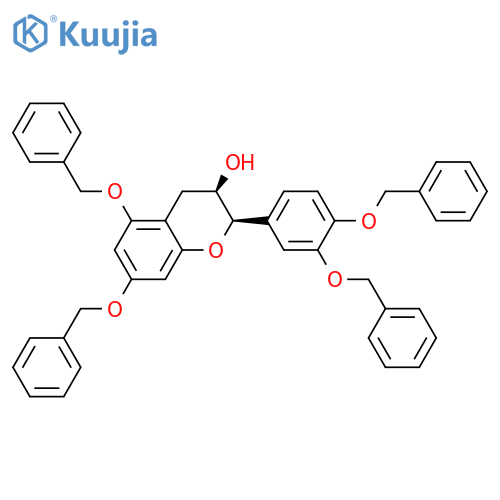 2H-1-Benzopyran-3-ol, 2-[3,4-bis(phenylmethoxy)phenyl]-3,4-dihydro-5,7-bis(phenylmethoxy)-, (2R,3R)-rel- structure