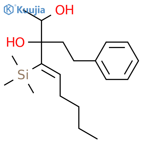 4-Nonene-2,3-diol, 3-(2-phenylethyl)-4-(trimethylsilyl)- structure