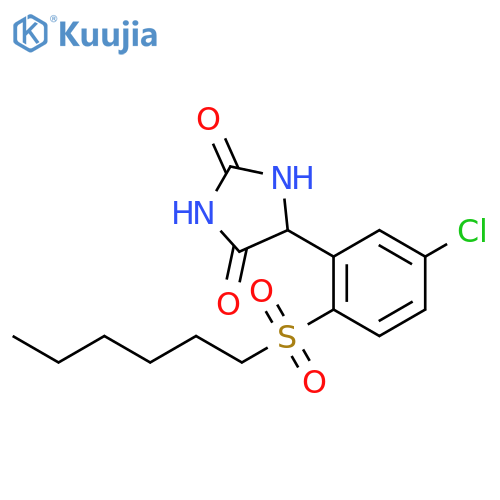 2,4-Imidazolidinedione, 5-[5-chloro-2-(hexylsulfonyl)phenyl]- structure
