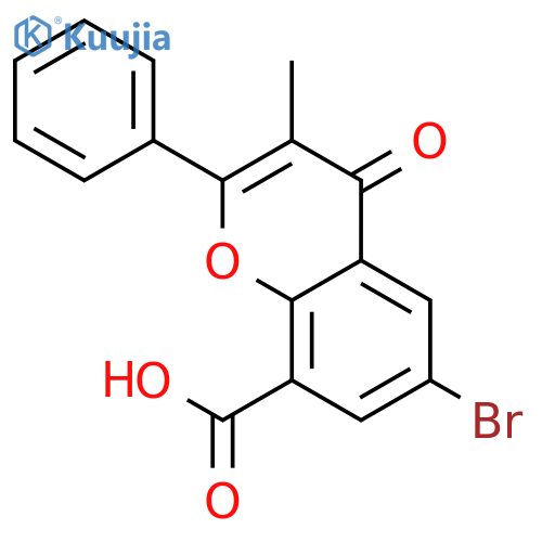 4H-1-Benzopyran-8-carboxylic acid, 6-bromo-3-methyl-4-oxo-2-phenyl- structure