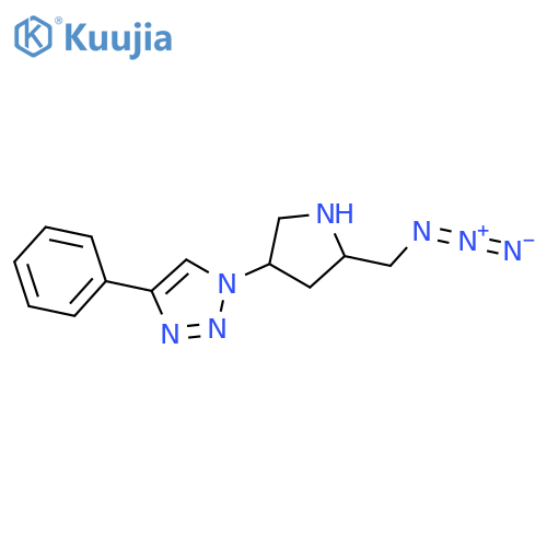 1H-1,2,3-Triazole, 1-[(3S,5S)-5-(azidomethyl)-3-pyrrolidinyl]-4-phenyl- structure