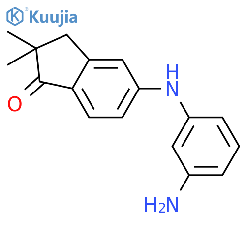 1H-Inden-1-one, 5-[(3-aminophenyl)amino]-2,3-dihydro-2,2-dimethyl- structure