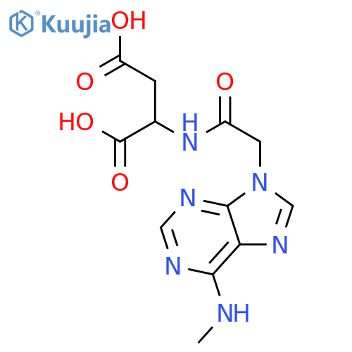 L-Aspartic acid, N-[2-[6-(methylamino)-9H-purin-9-yl]acetyl]- structure