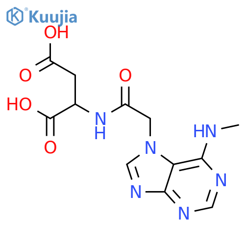 L-Aspartic acid, N-[2-[6-(methylamino)-7H-purin-7-yl]acetyl]- structure