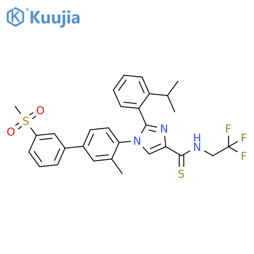 1H-Imidazole-4-carbothioamide,2-[2-(1-methylethyl)phenyl]-1-[3-methyl-3'-(methylsulfonyl)[1,1'-biphenyl]-4-yl]-N-(2,2,2-trifluoroethyl)- structure