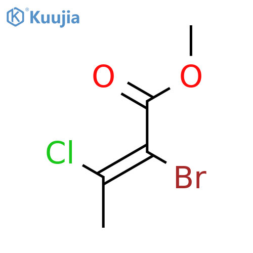 2-Butenoic acid, 2-bromo-3-chloro-, methyl ester, (E)- structure