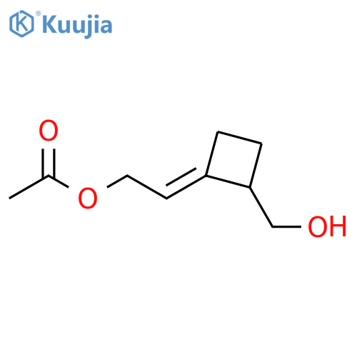 Cyclobutanemethanol, 2-[2-(acetyloxy)ethylidene]-, (2E)- structure