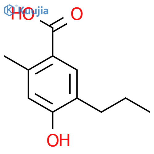 Benzoic acid, 4-hydroxy-2-methyl-5-propyl- structure