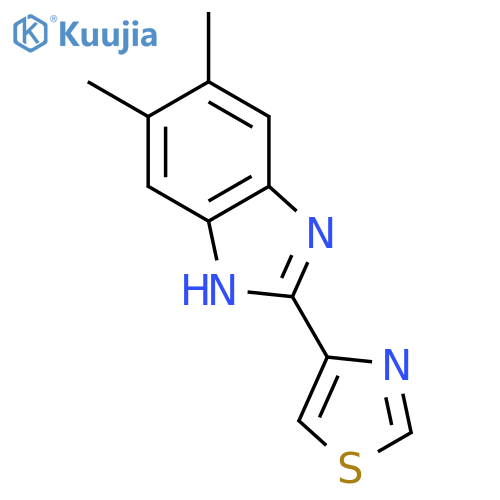 1H-Benzimidazole, 5,6-dimethyl-2-(4-thiazolyl)- structure